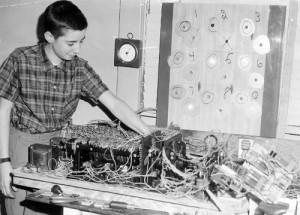 Stu Rasmussen as a youth with his prize-winning tic tac toe computer.  