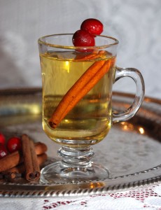 Hot apple punch warms a holiday party.