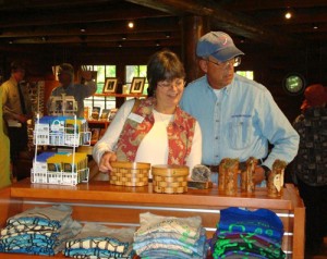 Nature-related decorative items, t-shirts and souvenirs are available to Silver Falls State Park visitors in the park\'s gift shop, located in the refurbished log cabin.