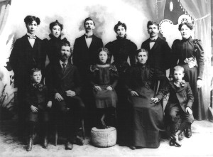 Photographed in 1890, the Mathias Cooley family, from left, are: Sampson, Lillian, Gert, Byrd, Cornelius \