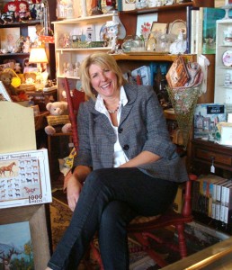 Surrounded by her wares, Donna Snyder is happiest pleasing customers at The Red Bench and neighboring Mayberrys – or riding a Harley-Davidson motorcycle.