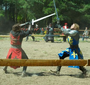 Knights engage in battle.