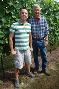Jason and Clark Hanson’s motto is from “vine to wine” at Hanson Vineyards.