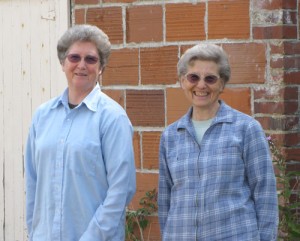 Sister Theresa Henscheid and Sister Robin Lynn Evans are the caretakers of the fruit and nut dryer.