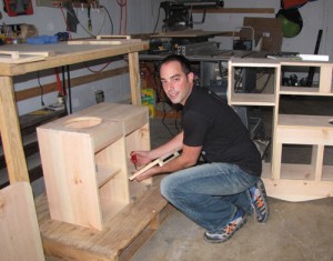 Darin Mohr pursues his love of woodworking by making handcrafted kitchen sets and other toys.     
