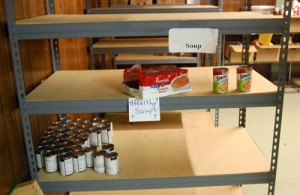 The shelves reserved for soup cans at Silverton Area Community Aid were nearly empty in September.