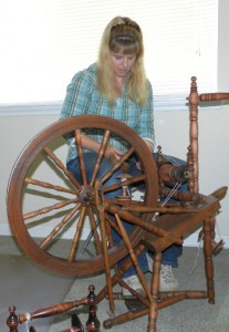 Conney Beaudry of Scotts Mills finds spinning a relaxing and interesting pastime. 
