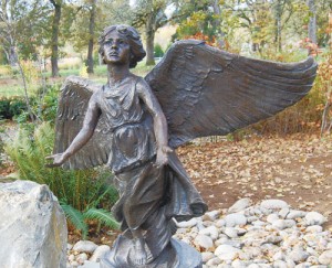 The Silverton Angel of Hope is located at 880 Main St. near the Gordon House, by the Oregon Garden.         