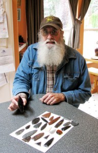 Kit Kaser makes arrowheads and stone tools.