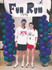Steve Ritchie and his daughter Shea in the 1998 Silverton Hospital Fun Run