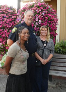 Leanne Zuccone, Mount Angel Police Chief Michael Healy and Autumn Brown