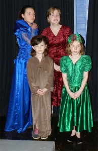 Sarah Allenach , back left, Emily Wood with twins Emma and Claire Curtis are part of the cast  for the children’s show, “The True Tale of Sleeping Beauty” running through March 2.  
