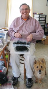 Jack DeSantis has made thousands of rosaries, many with little Hubble at his side. Photo by Brenna Wiegand