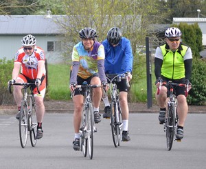 Cyclists take a Tuesday spin around the Silverton area. Photo by Kristine Thomas. 