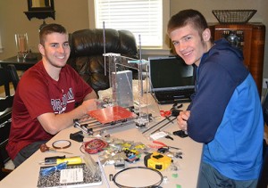 Silverton High School seniors William Ward and Cole Ballinger spent a recent Saturday afternoon building a 3D printer for their senior project. 