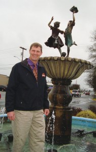 Mount Angel School District Superintendent Troy Stoops took on volunteer duties and kept downtown’s Oktoberfest Joy fountain operating properly.