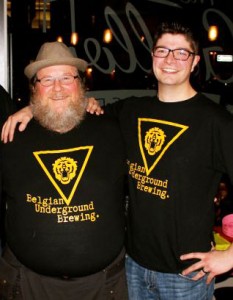 Dale Coleman and Sheldon Lesire at a tasting party for Belgian Underground Brewing at the Gallon House in 2014.