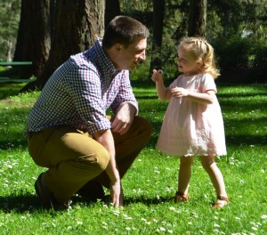 Brent Satern and his daughter Avery prepare for the Daddy-Daughter Dance. 