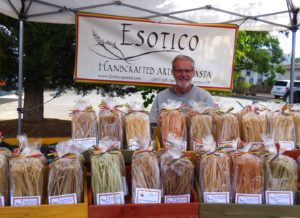 Wayne Huisman working the Esotica Pasta booth at the Mount Angel Wochenmarkt (2)