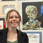 Ninth-grader Mia-Claire Mykisen and her first-place winning tribute to Vincent Van Gogh. Megan Smith