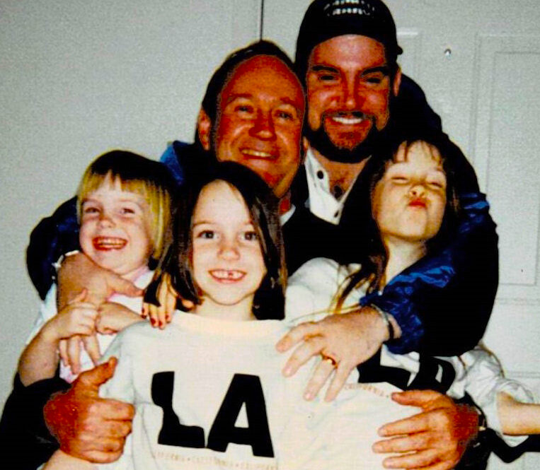 A Keeton family photo from the 1990s with Joe Keeton (in hat) with his father and three of his daughters as children. Courtesy Autumn Keeton