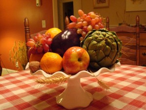 Making a centerpiece is easy and can be used again for a snack or two.