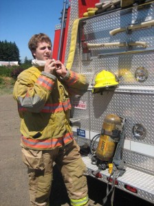 Ethan Hupp is studying to be a fire fighter.