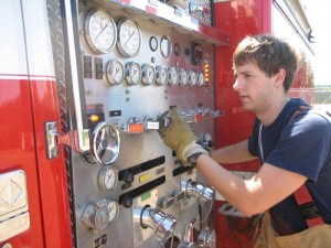 Ethan Hupp is studying to be a firefighter.