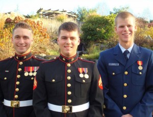 Adam, Spencer and Calving Grant at The Oregon Garden before Spencer\'s wedding.