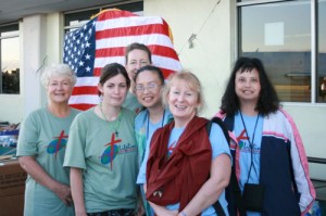 Cecelia Taylor, left. Cierra Thompson, Rosie Thompson, Janna Peters Grace Fudge and Dawna Peters posed for a photo during their mission with Lifeline Christian Missions in Grand Goave, Haiti. The photo was taken prior to the earthquake.