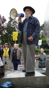 Greg Franck-Weiby spoke to a crowd of about 300 people at an Occupy Salem rally on Oct. 15