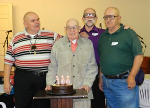 Arnold Koch, Arthur Koch, Arthur Koch Jr., and Allen Koch celebrated Arthur\'s 100th birthday.