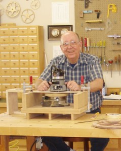 Bill Rickerson in his workshop.     