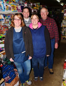 A multigenerational family business: Bochsler True Value Hardware was named Mount Angel’s 2013 Business of the Year.  Pictured here are Amy Goschie, Sally Beyer, Kyle and Paul Beyer.