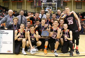 The Silverton Boys Basketball team took first in the Class 5A tournament on March 12. Photo by Ted Miller.