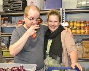 Mike Norman and Jennifer Ohren use humor, joy and a sense of mission to tackle  their daily tasks at St. Joseph Shelter. 