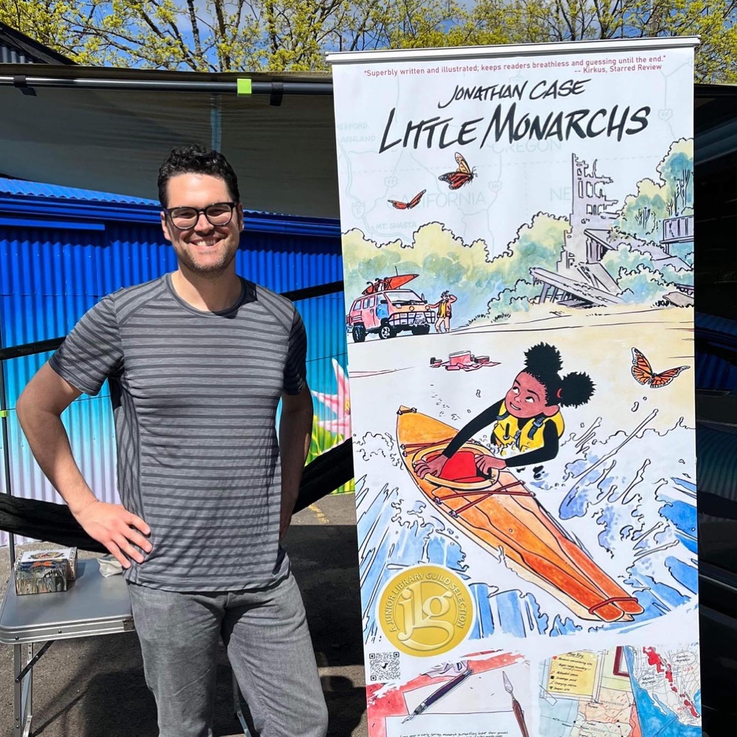 Author and artist Jonathan Case on the road with his new graphic novel, Little Monarchs.   