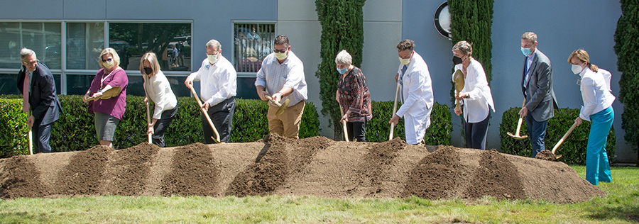 Legacy staff and community representatives break ground on the $58 million Legacy Silverton Medical Center upgrade project.