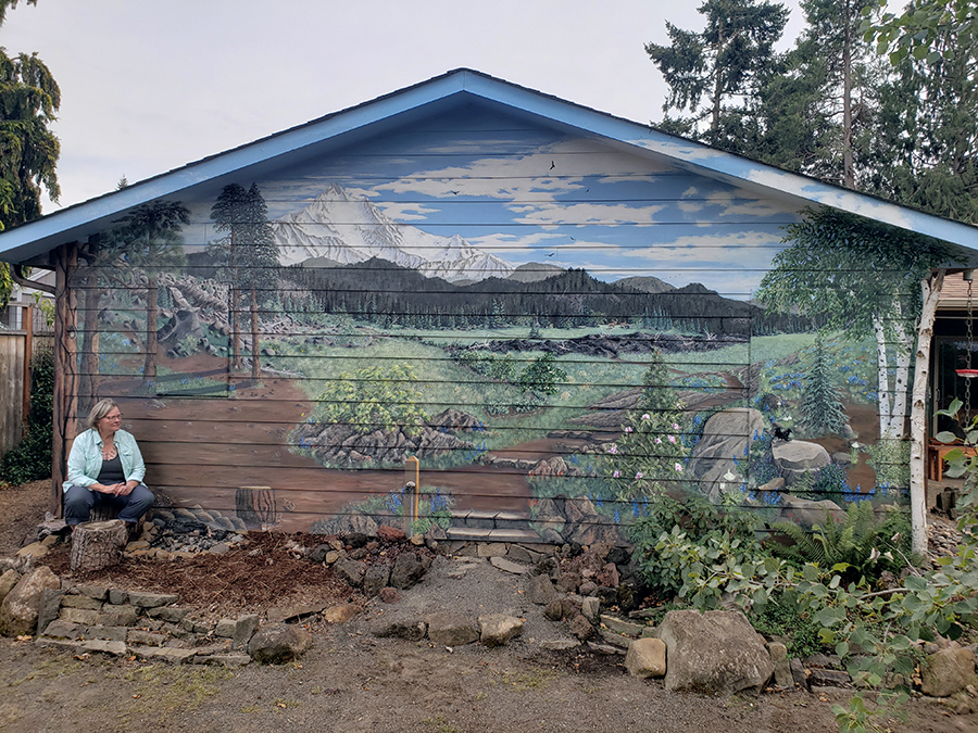 Elizabeth Schellberg and her backyard mural, five years in the making