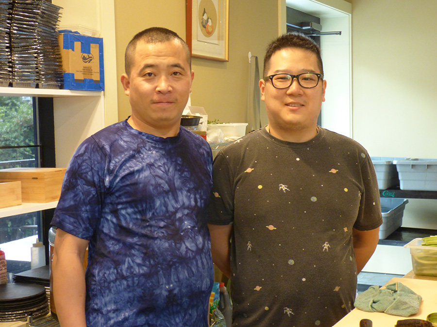 Master Sushi Chef Andy Wang with Akatsuki owner Yanliang Zhu.