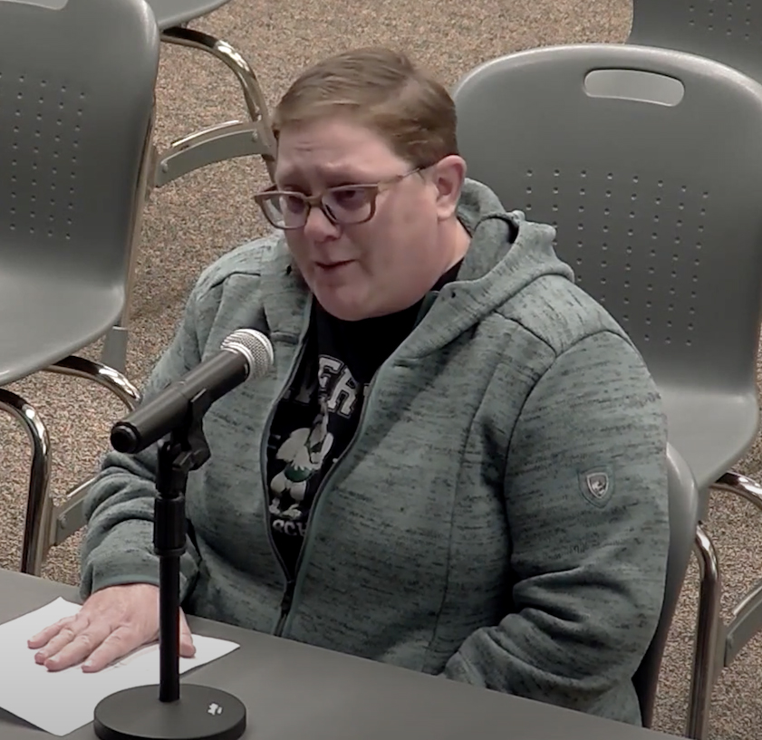 Eryn Willow, a teacher and union representative at Silverton Middle School, explained the stressful conditions teachers are working under amid protracted labor negotiations during a Nov. 14 meeting of the Silver Falls School District Board. 