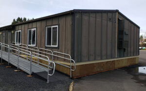 The modular unit at the city of Silverton Public Works complex. The city is accepting bids on rehab work that is needed to enable the portable unit to be used by Sheltering Silverton.      James Day