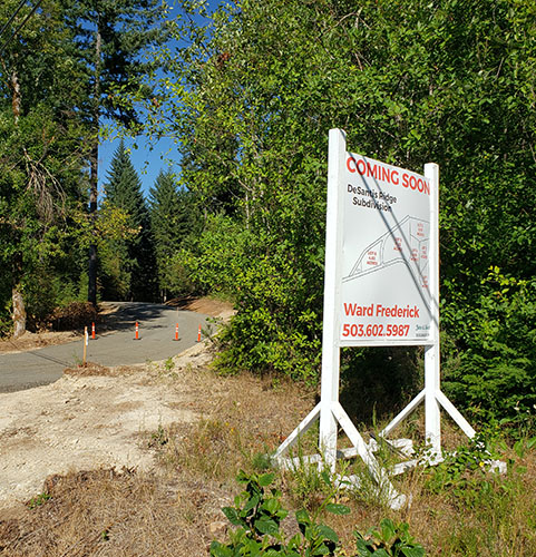 The DeSantis Ridge subdivision consists of six lots in the hills toward Silver Falls State Park. James Day