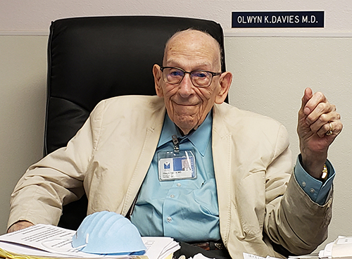 Dr. Olwyn Davies, shortly before his death in 2021. File Photo