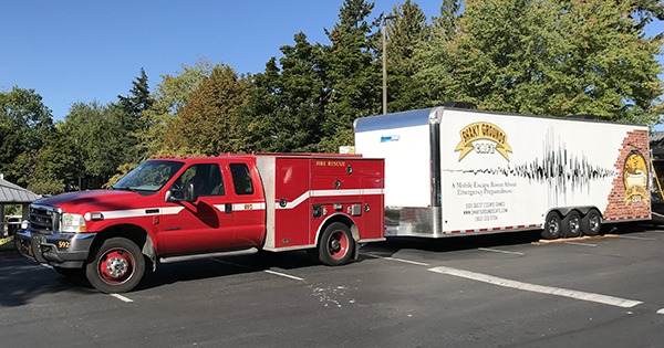 The trailer that contains the emergency preparedness “escape room.”   Submitted Photo