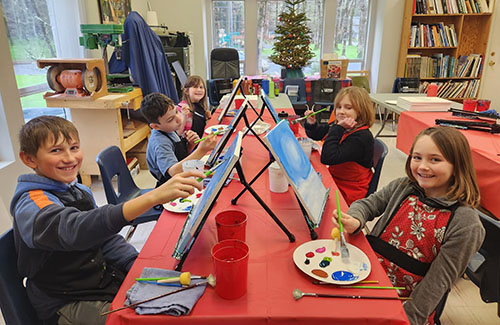 Attendees at the Winter Art Camp for Youth in December. Anne Pinkowski