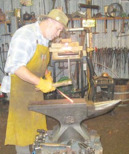 Tom Dudkowsky gives blacksmith demonstrations at Fresh to You Produce & Garden Center.